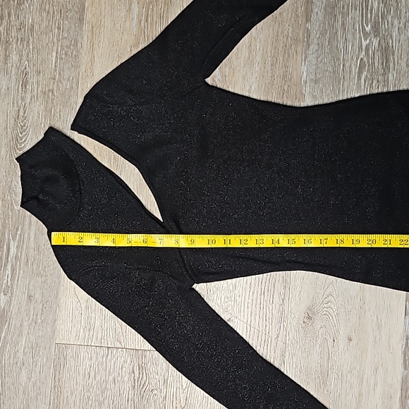 O.P.T bodycon black midi dress with sparkled thredding size xs - Picture 8 of 12
